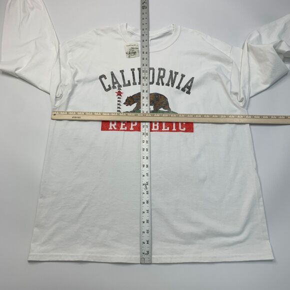 California RepublicT Shirt Mens XL Extra Large White Cotton Graphic Long Sleeve - Picture 6 of 9
